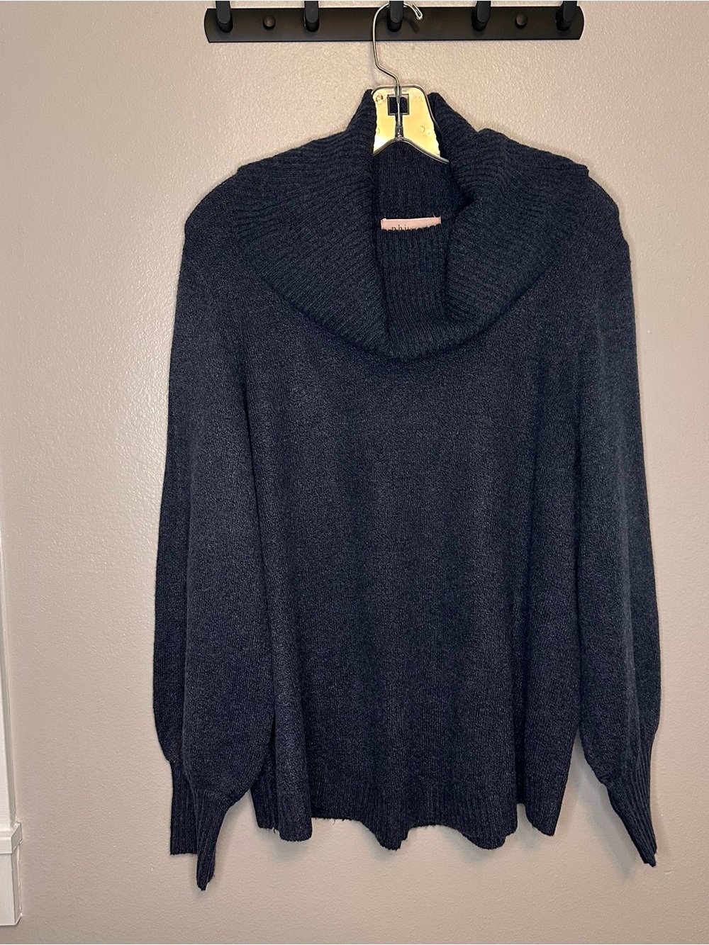 Philosophy Blue/Gray Cowlneck Knit Sweater